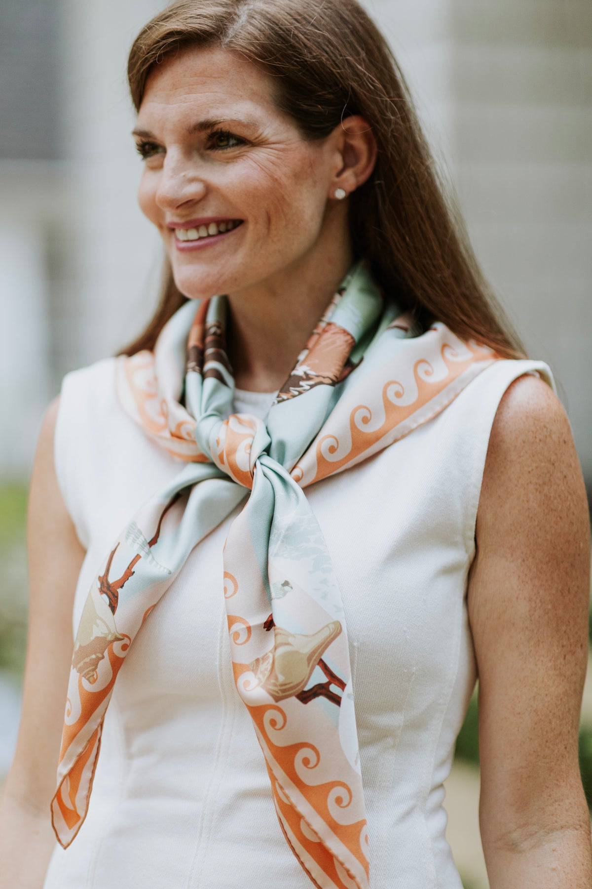 Mist Tide Diver Silk Scarf