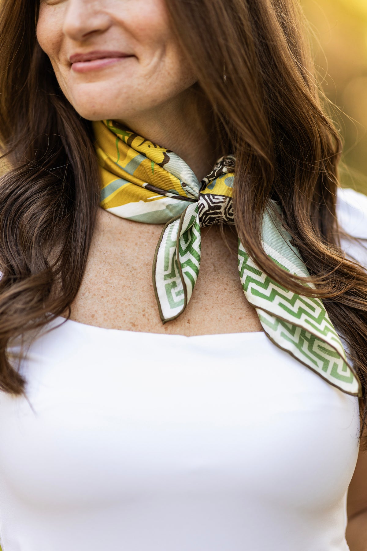 Neutral Pointing Strong Silk Scarf