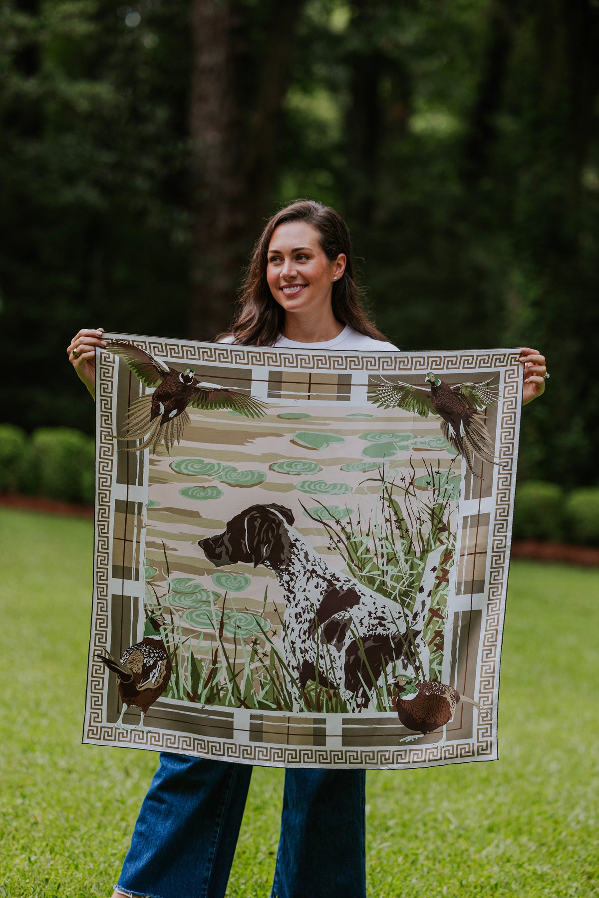 Pink Pheasant Watch Silk Scarf