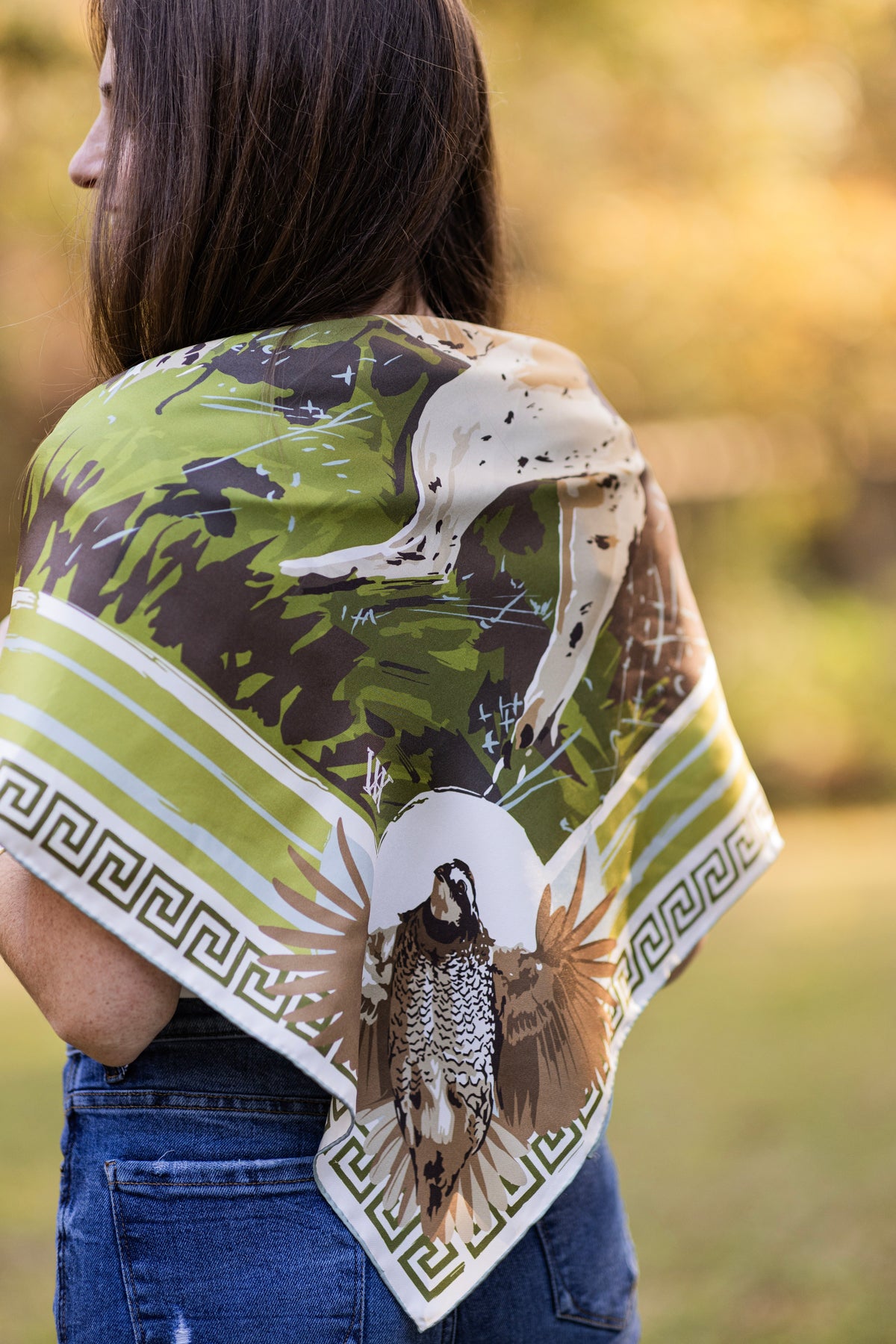 Neutral Pointing Strong Silk Scarf