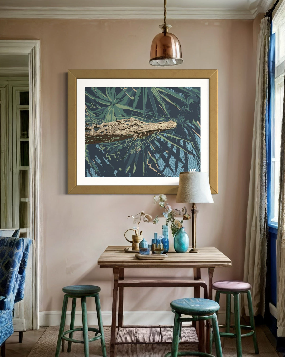 Blue Ocmulgee Alligator | Austin Williams Art | austinwilliamsart.com
