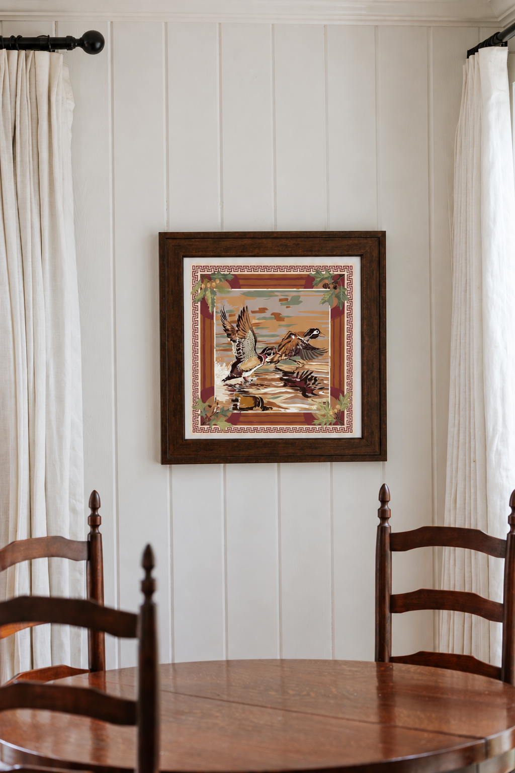 Cognac Dusk Landing framed scarf print