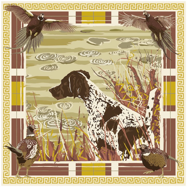 Clay Pheasant Watch Silk Scarf