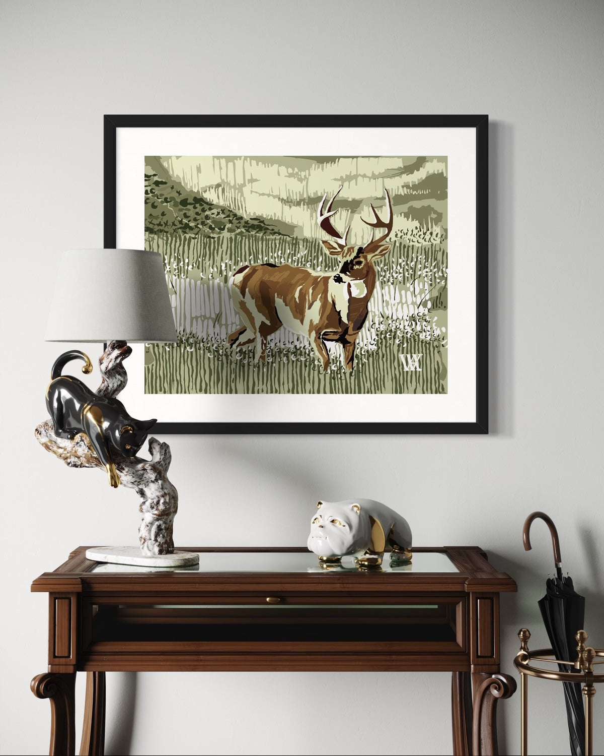Green Still Buck | Austin Williams Art | austinwilliamsart.com