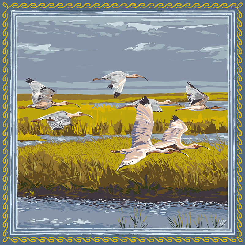 Blue & Gold Marsh Flyer Framed Scarf