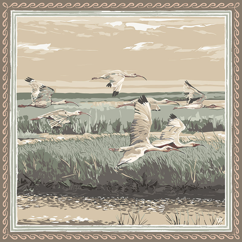 Sand Marsh Flyer Framed Scarf Print