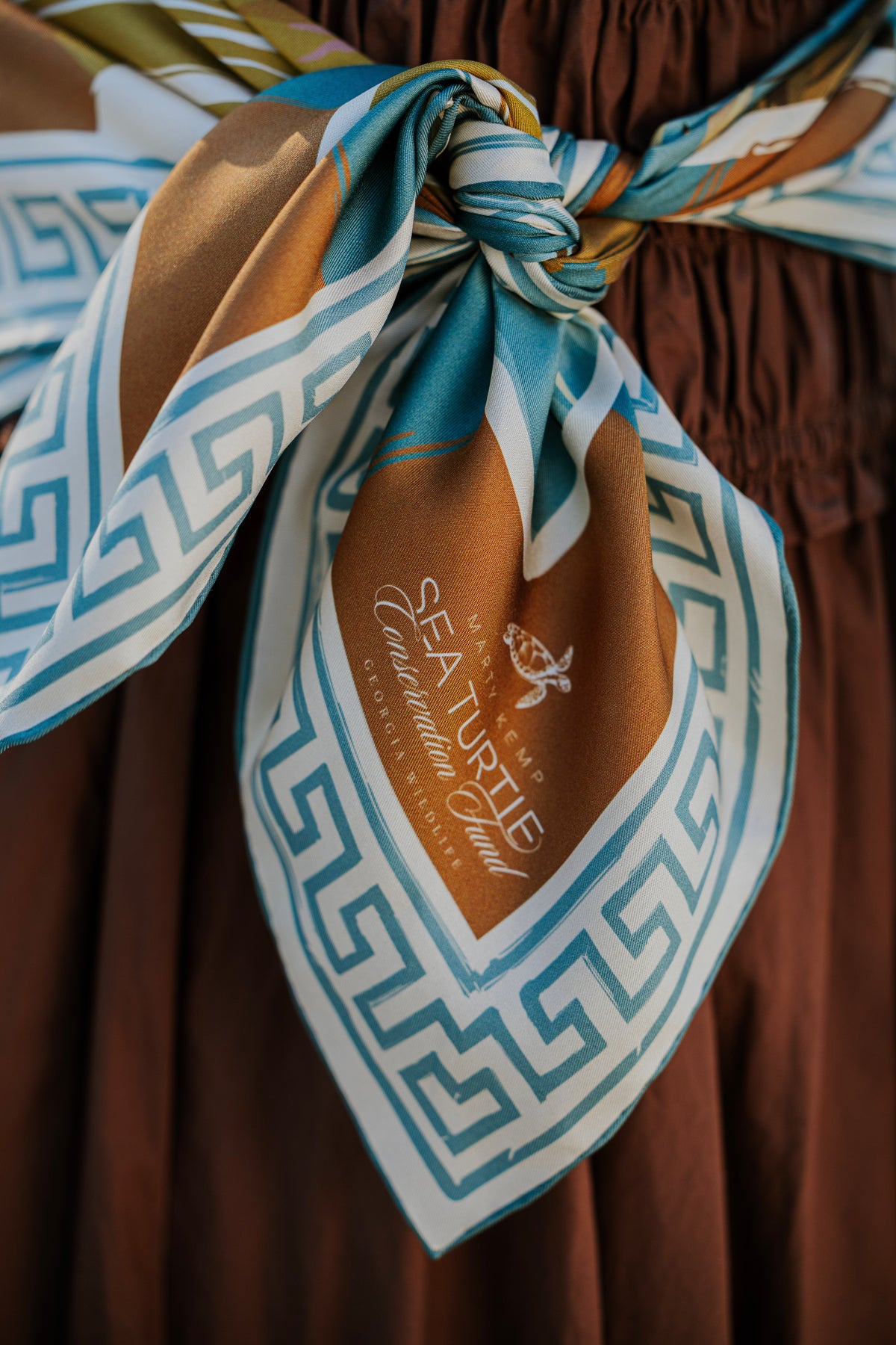 Apricot Loggerhead Dawn Silk Scarf