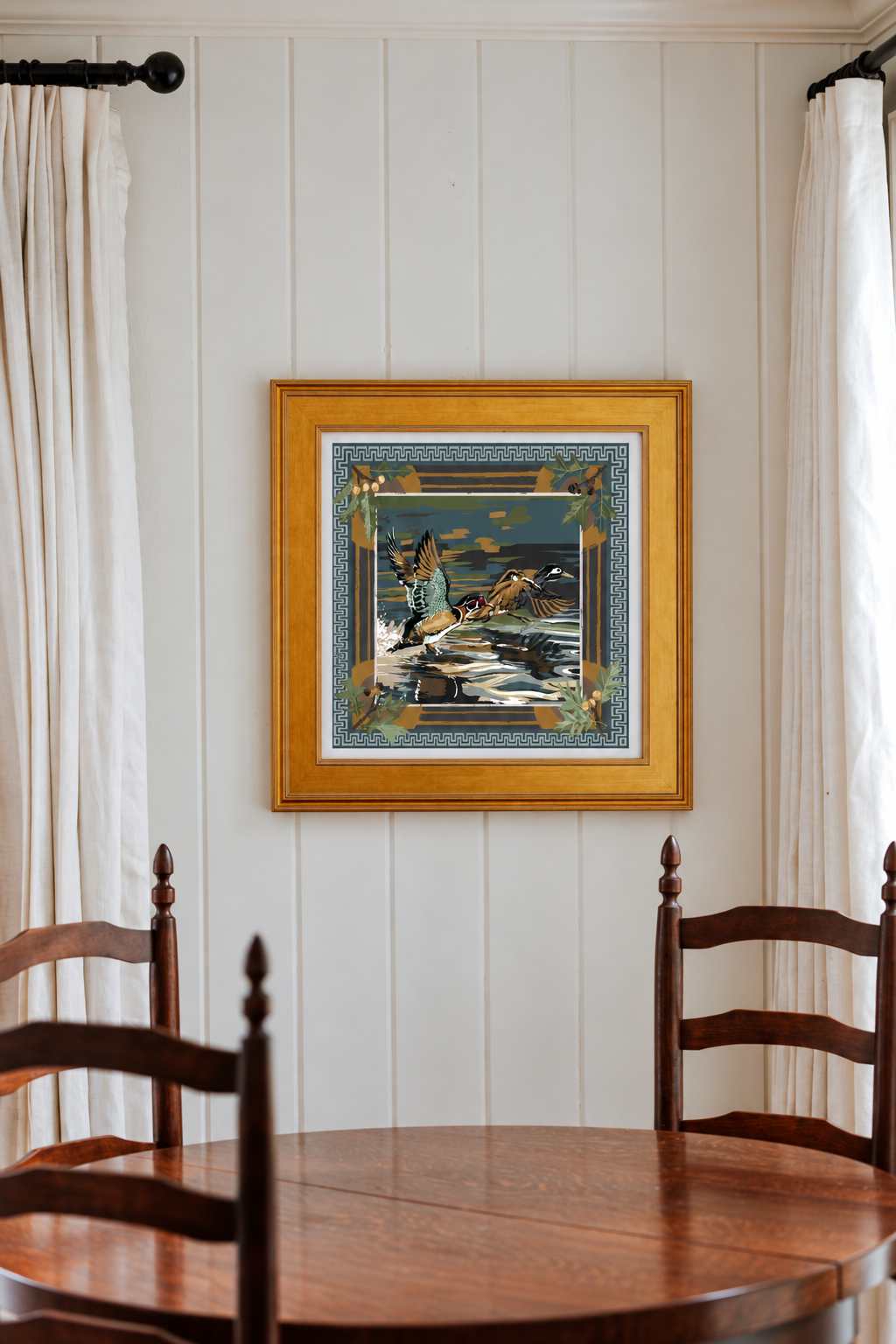 Marsh Dusk Landing framed scarf print