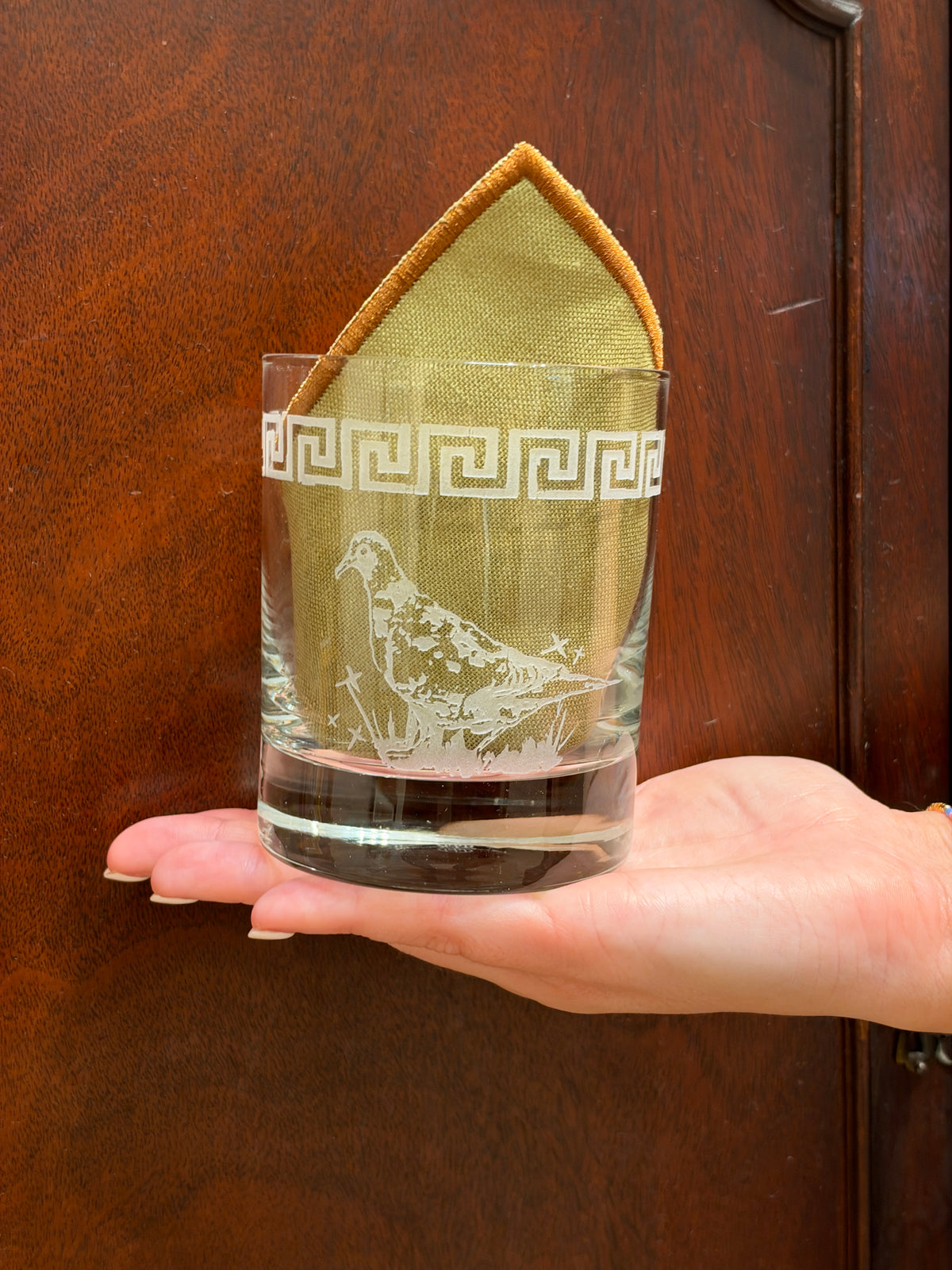Mourning Dove Double Old Fashioned Glasses, Pair