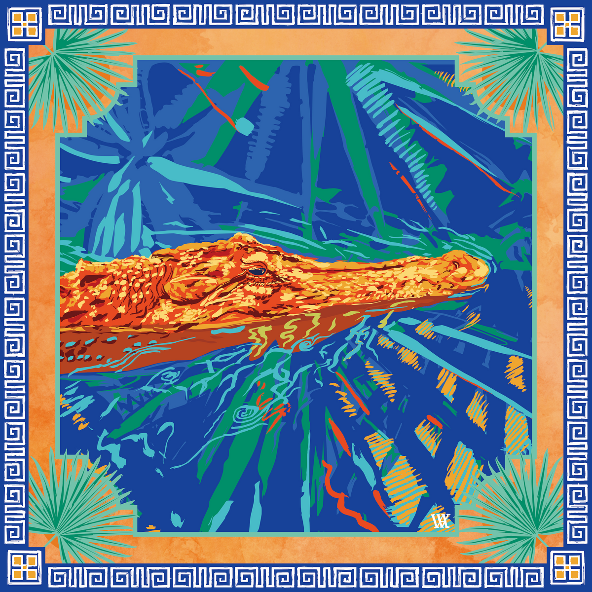 The Swamp Ocmulgee Alligator Framed Scarf