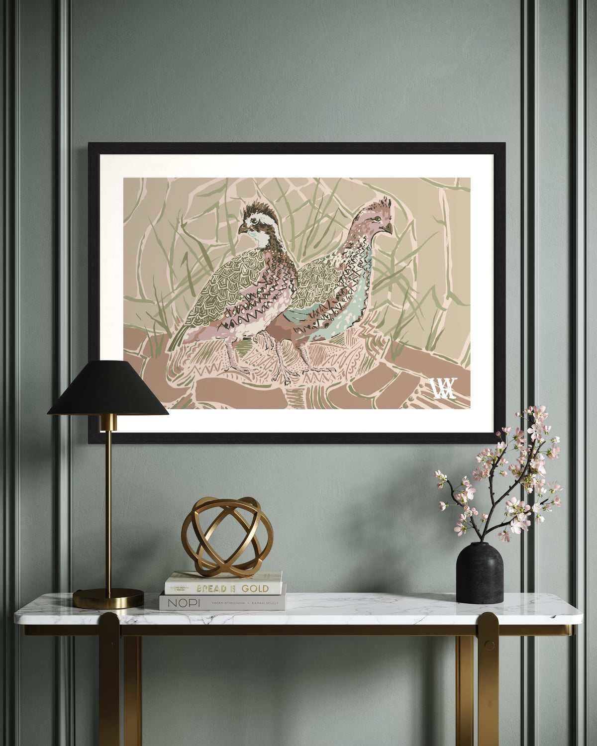 Pink Bobwhite Pair | Austin Williams Art | austinwilliamsart.com