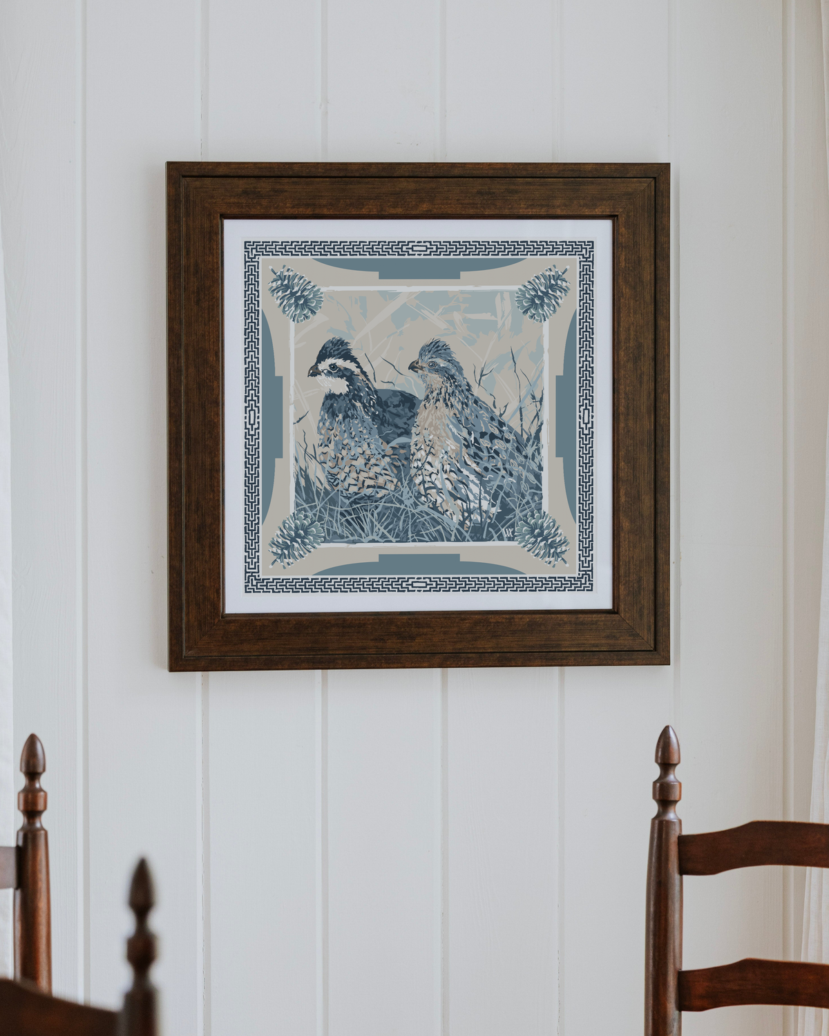 Blue Still Before the Flush Framed Scarf Print
