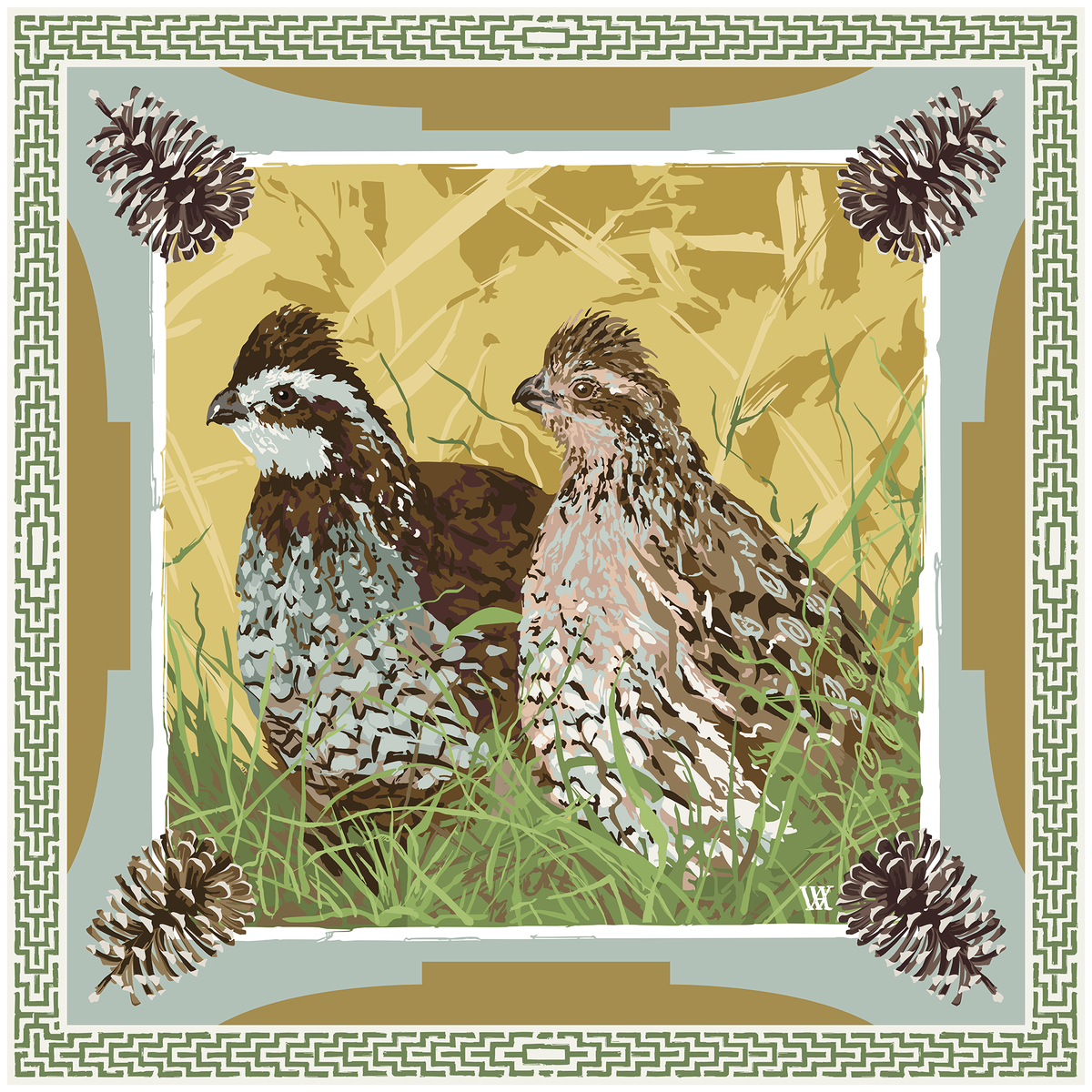 Golden Still Before the Flush Framed Scarf Print