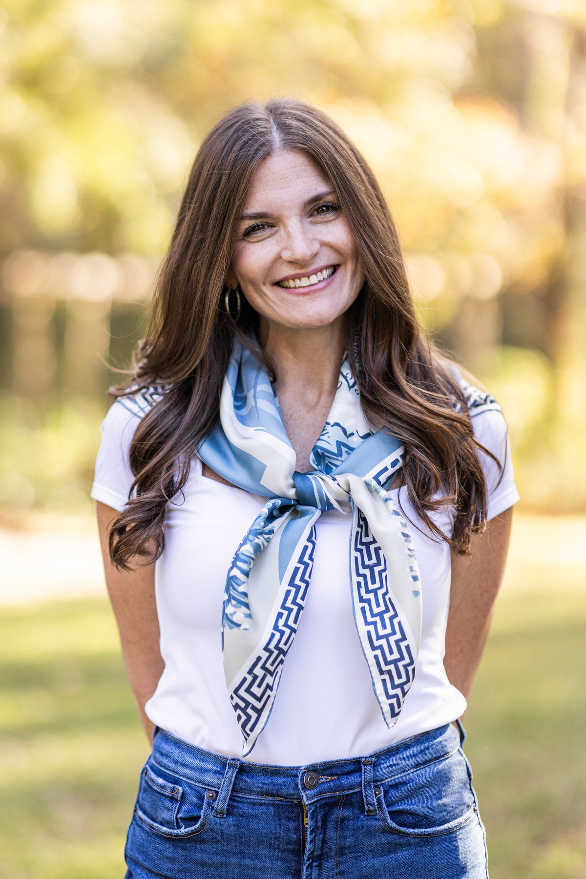 Neutral Pointing Strong Silk Scarf
