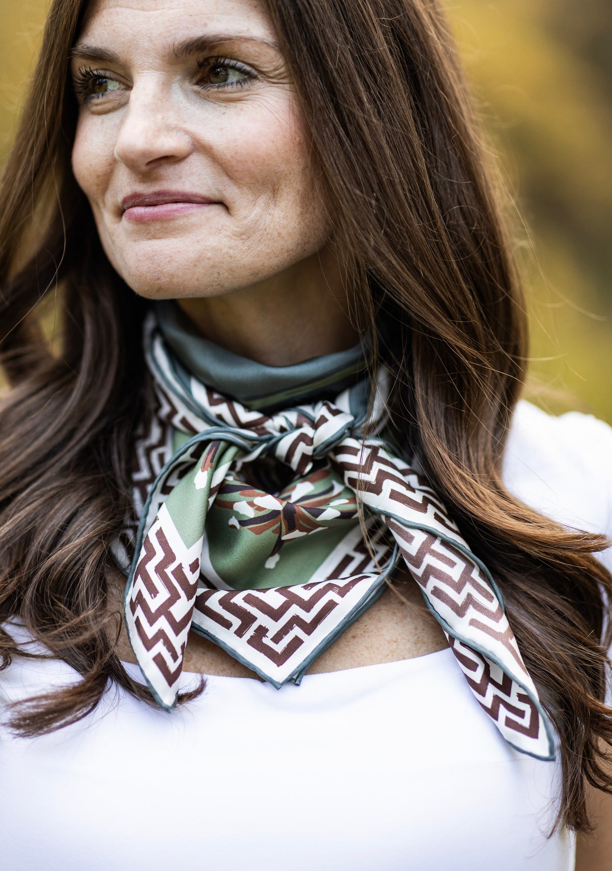Neutral Pointing Strong Silk Scarf