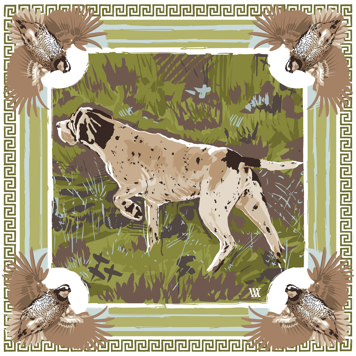 Olive Pointing Strong Framed Scarf
