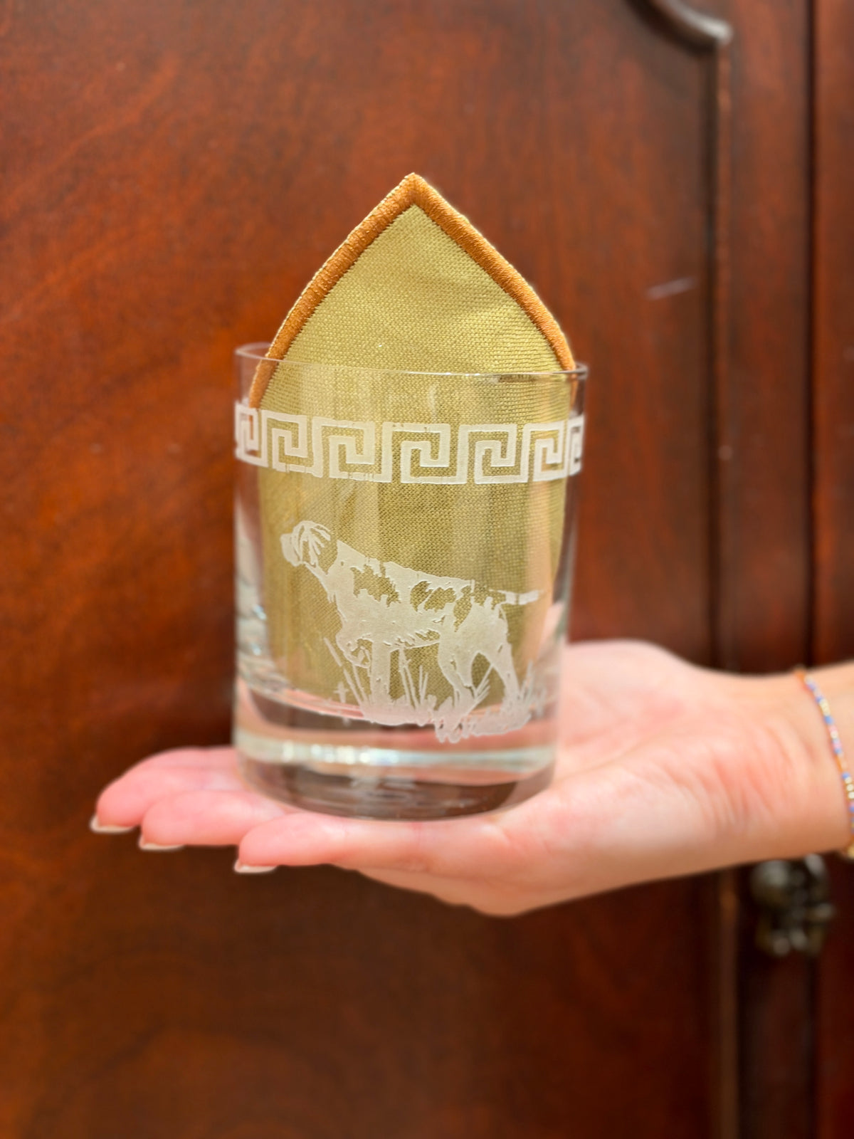 Sporting Dog Double Old Fashioned Glasses, Mixed Set of 4