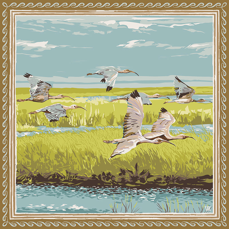 Chartreuse Marsh Flyer Framed Scarf