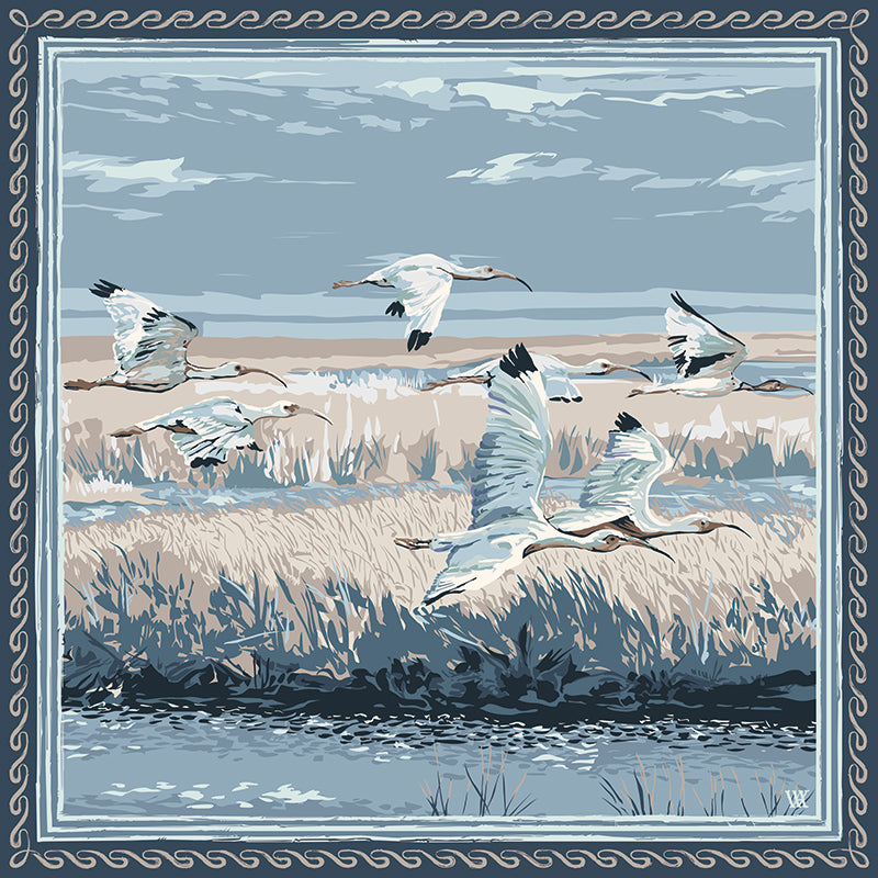 Light Blue Marsh Flyer Framed Scarf