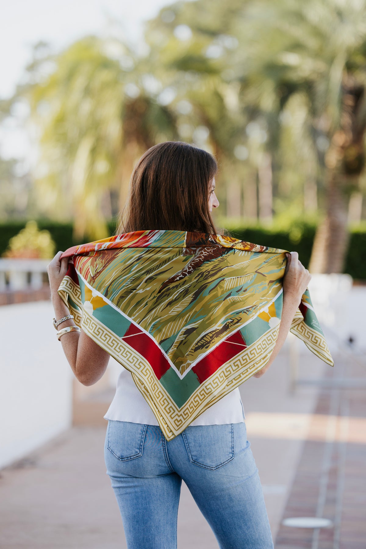 Apricot Loggerhead Dawn Silk Scarf
