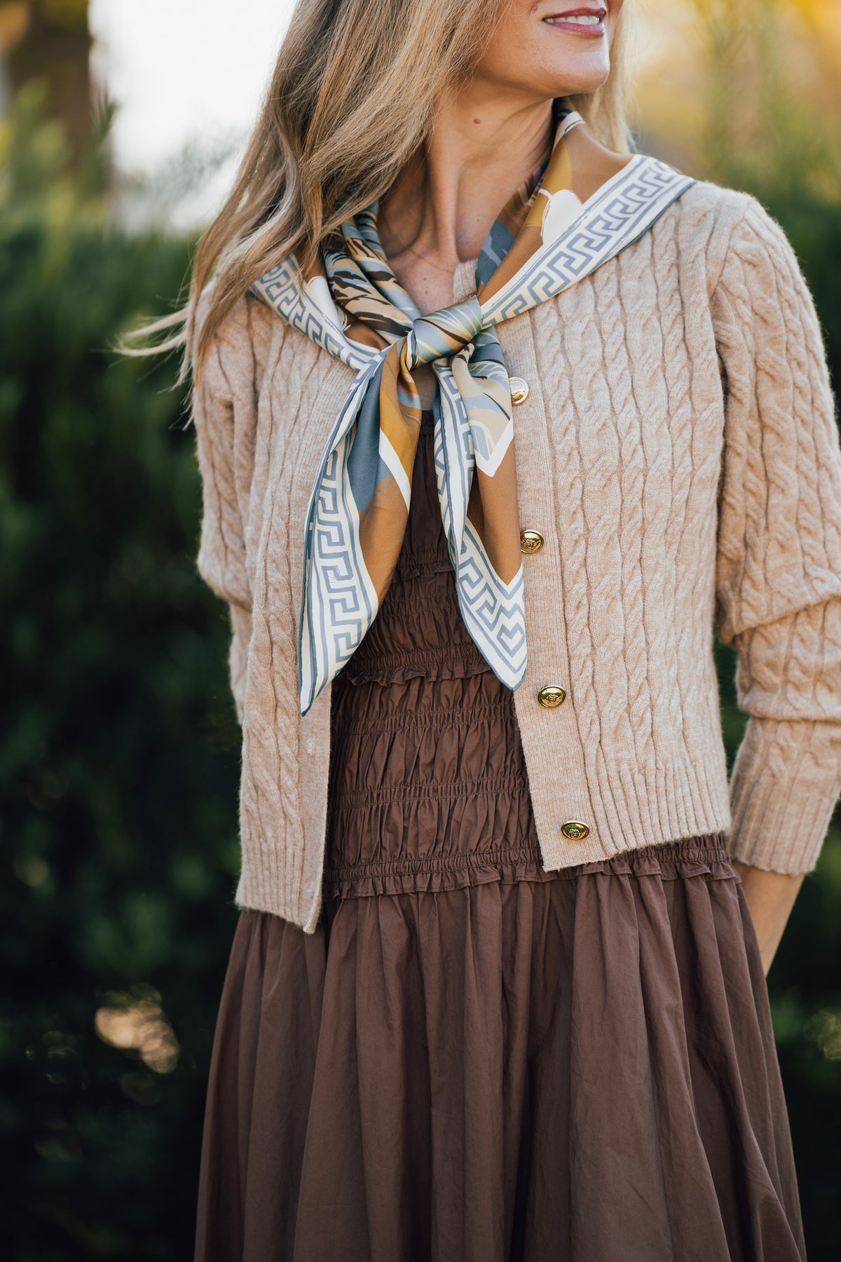 Apricot Loggerhead Dawn Silk Scarf