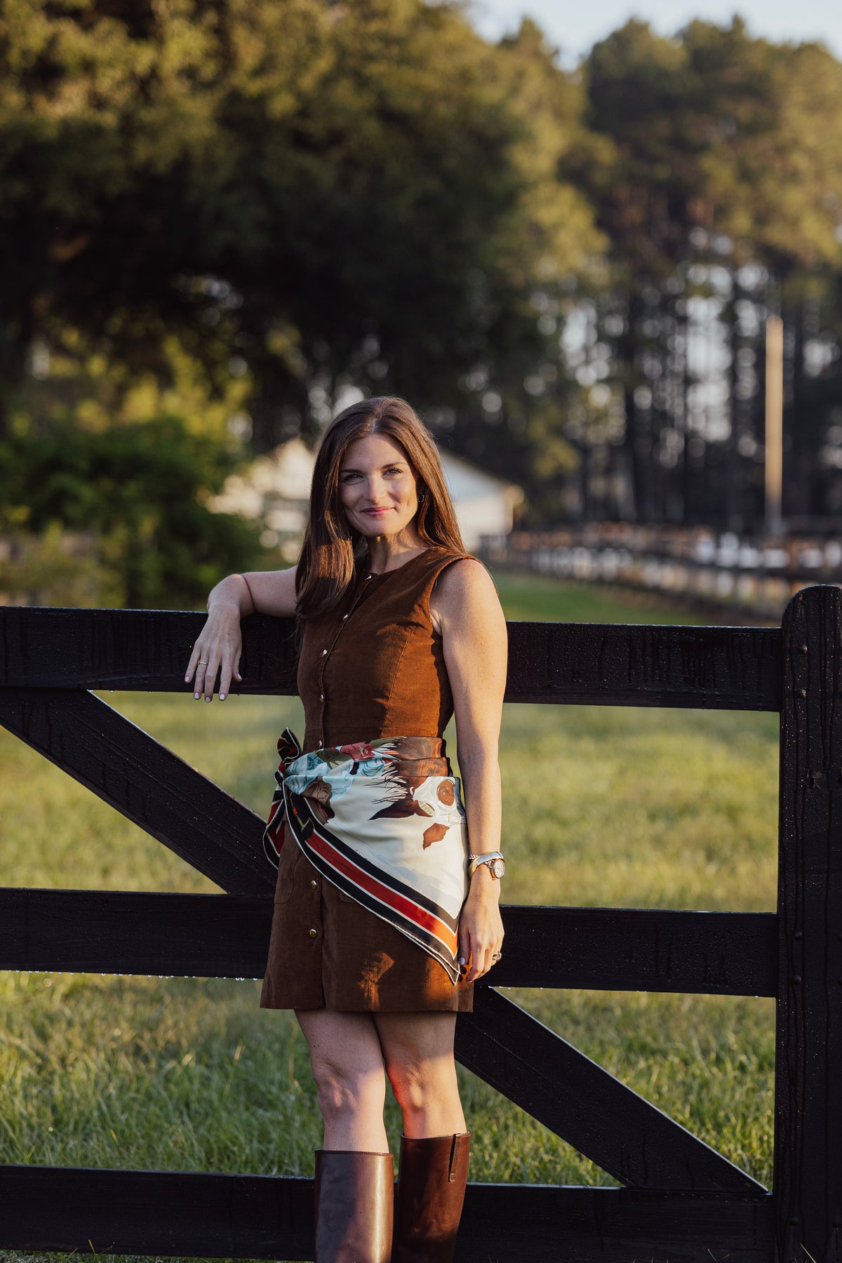 Taupe Neck and Neck Silk Scarf