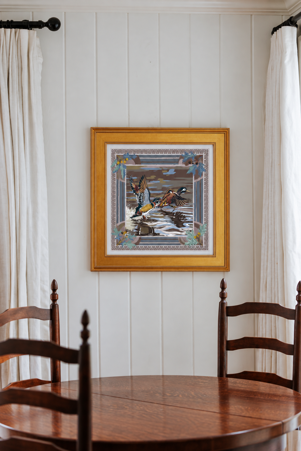 Mist Dusk Landing framed scarf print