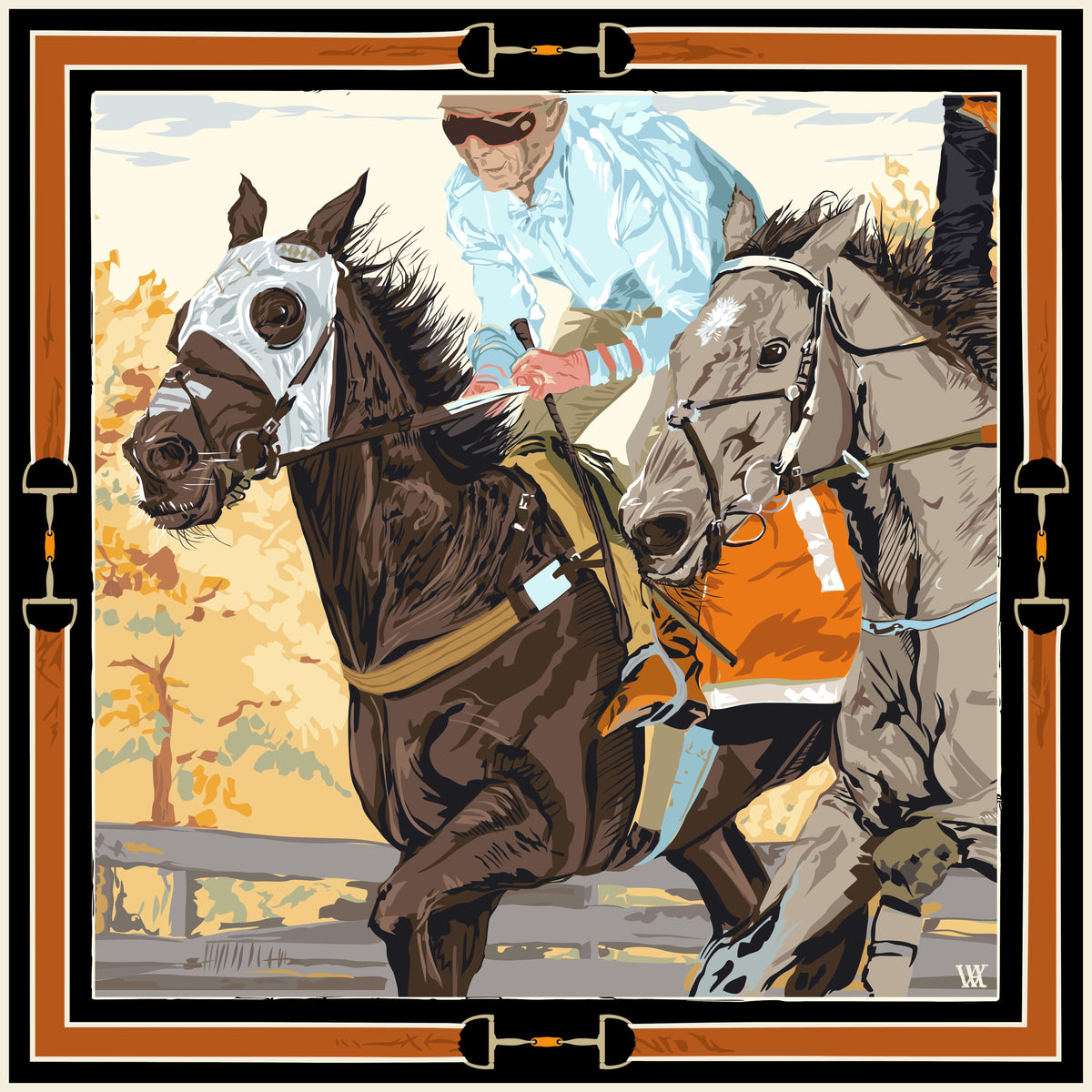 Black Neck and Neck silk scarf by Austin Williams