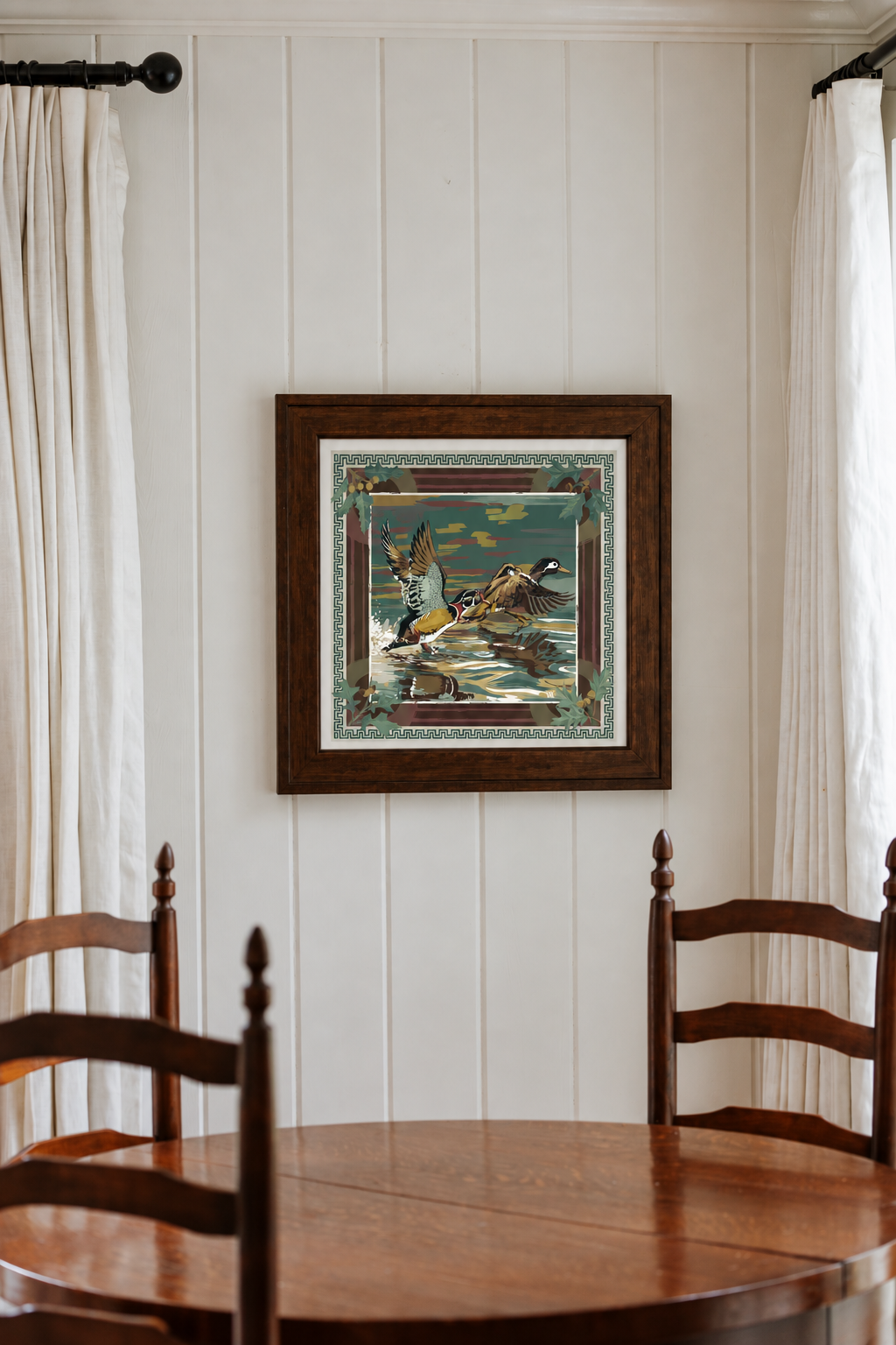 Oxblood Dusk Landing framed scarf print