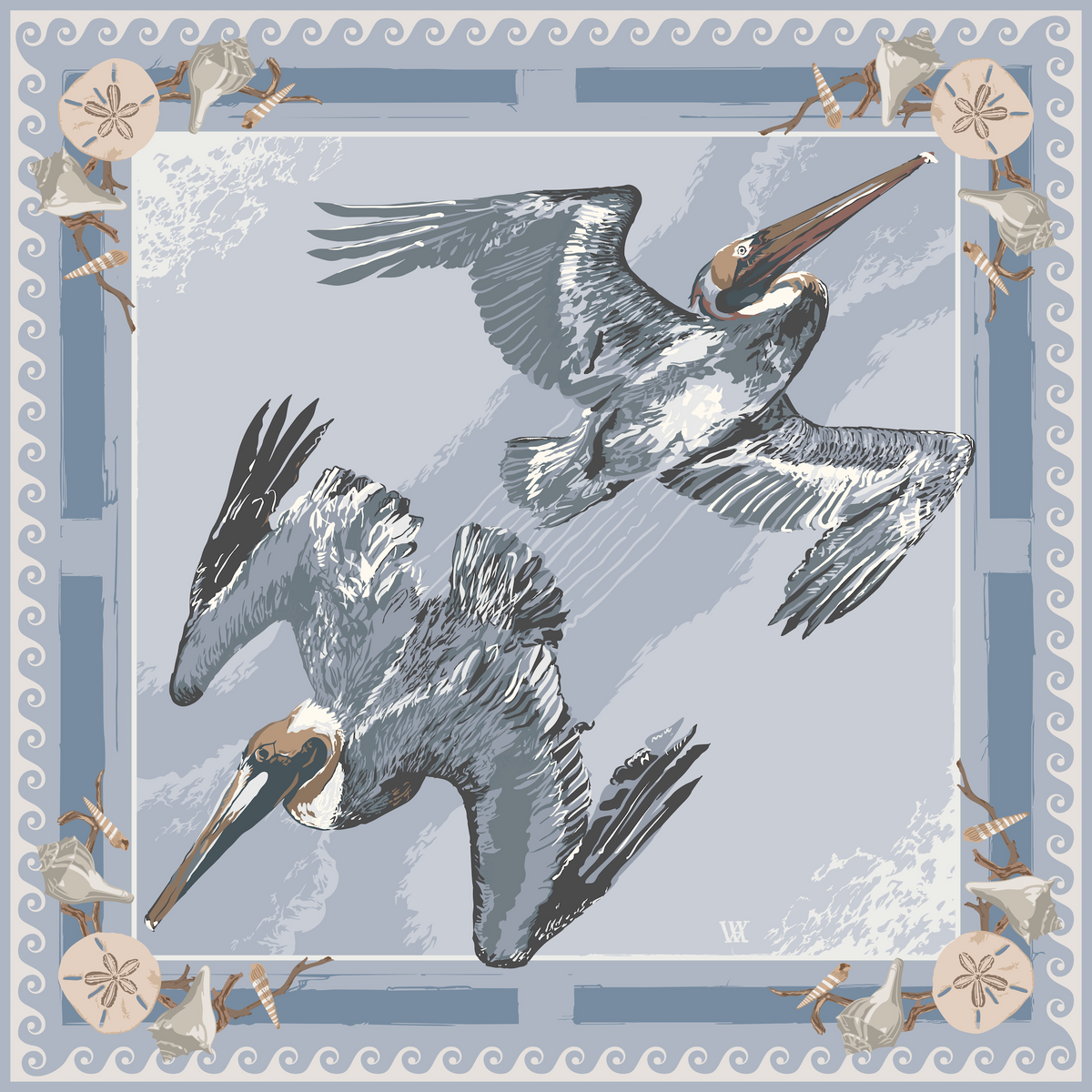 Mist Tide Diver Framed Scarf