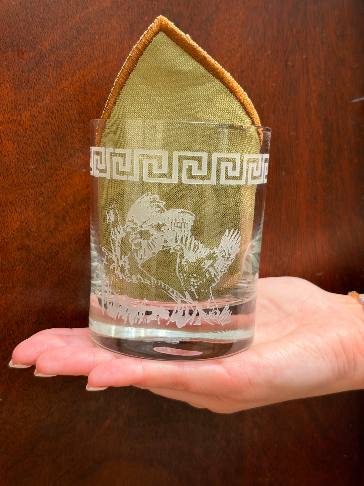 Game Bird Double Old Fashioned Glasses, Mixed Set of 4