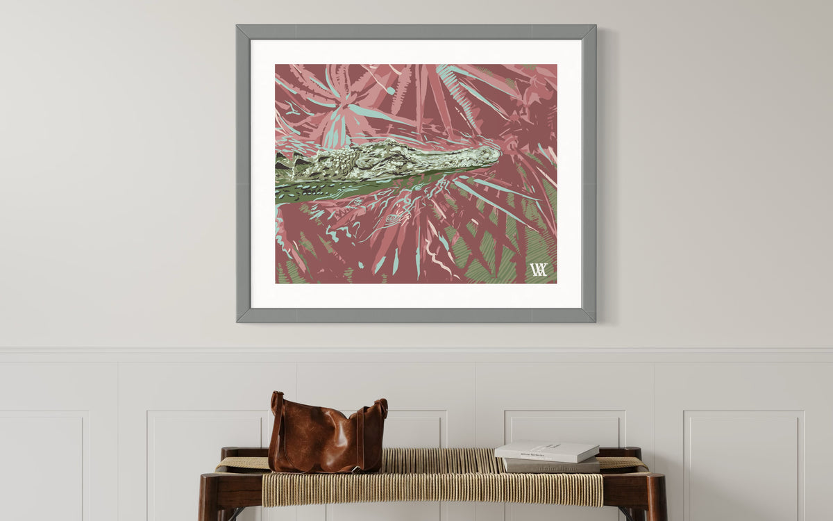 Pink Ocmulgee Alligator | Austin Williams Art | austinwilliamsart.com