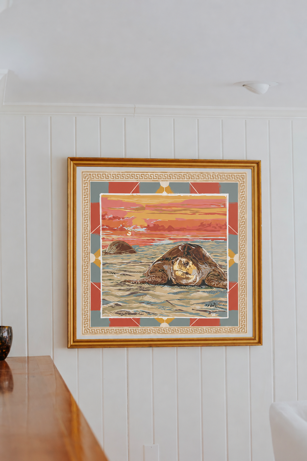 Tomato Loggerhead Dawn framed silk scarf