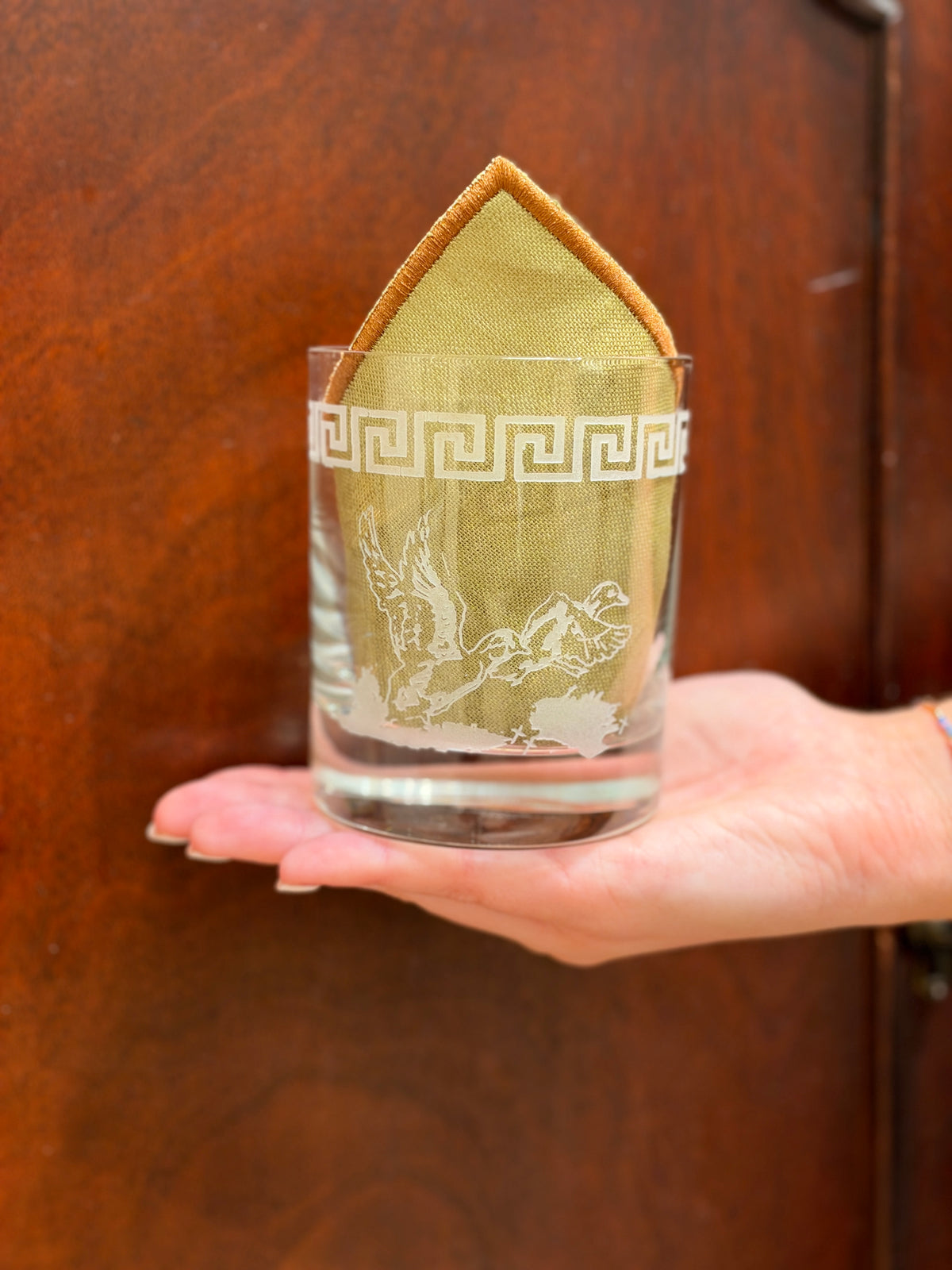 Wood Duck Double Old Fashioned Glasses, Pair